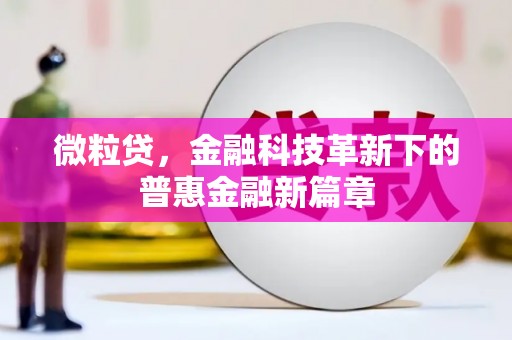集集微粒贷，金融科技革新下的普惠金融新篇章