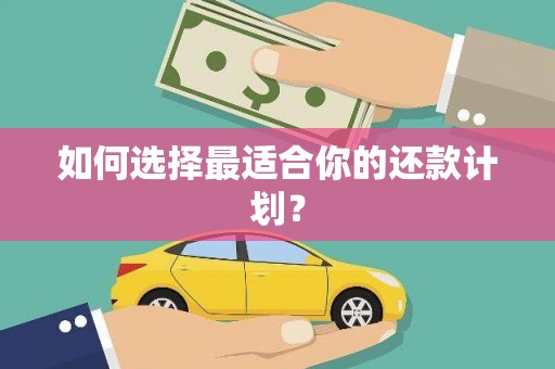 集集如何选择最适合你的还款计划？