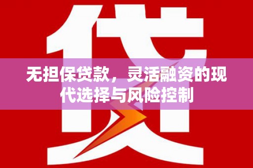 集集无担保贷款，灵活融资的现代选择与风险控制