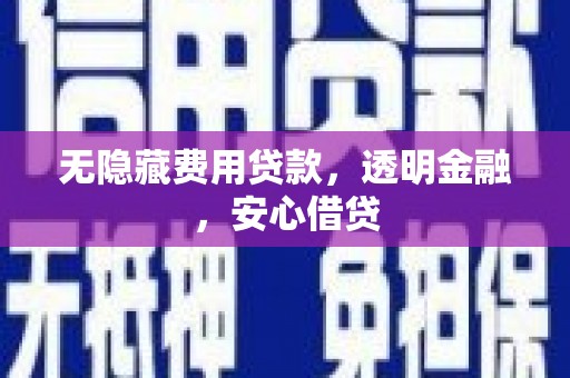 集集无隐藏费用贷款，透明金融，安心借贷