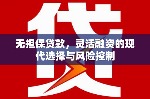 集集无担保贷款，灵活融资的现代选择与风险控制