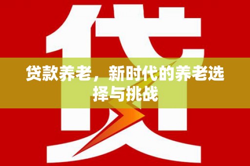集集贷款养老，新时代的养老选择与挑战