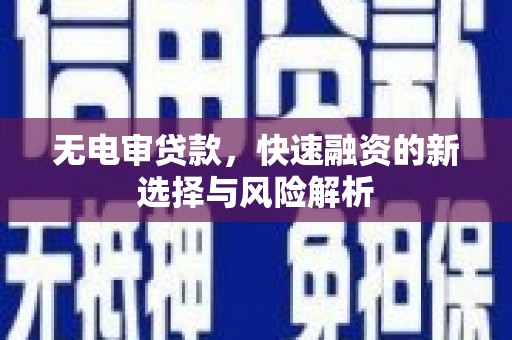 集集无电审贷款，快速融资的新选择与风险解析