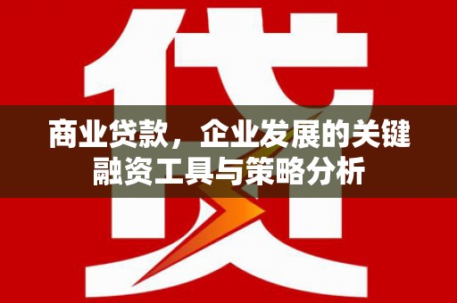 集集商业贷款，企业发展的关键融资工具与策略分析