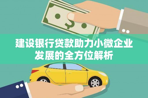集集建设银行贷款助力小微企业发展的全方位解析