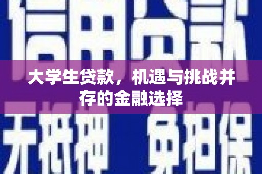 集集大学生贷款，机遇与挑战并存的金融选择