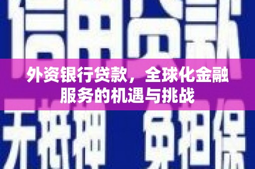 集集外资银行贷款，全球化金融服务的机遇与挑战