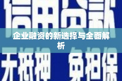 集集企业融资的新选择与全面解析